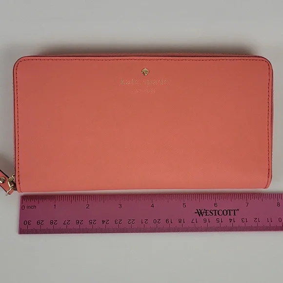 Kate Spade Mikas Pond Stacy in Guava Long Wallet - Picture 3 of 9